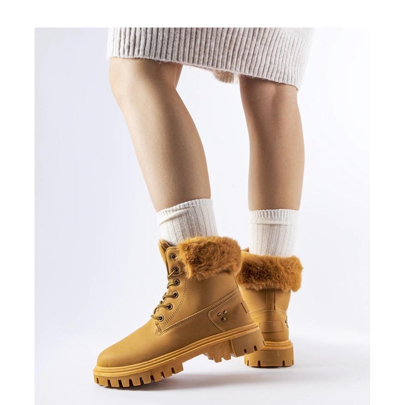 Botas marrones con pelo decorativo de Albert - Solea marrón 1