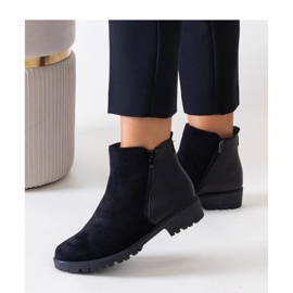 Botines negros con plataforma elaborados en ante ecológico Kirla - Solea 1