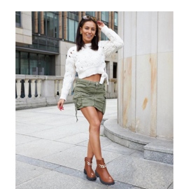 Botines marrones decorados con cadena Bonsaint - Solea marrón 1 Botines marrones decorados con cadena Bonsaint - Solea marrón 1