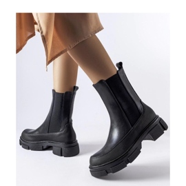 Botines negros con parte superior elástica Faisal - Solea 2 Botines negros con parte superior elástica Faisal - Solea 2