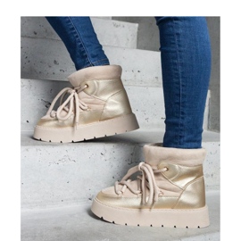 Botas de nieve con plataforma beige aisladas con pelo Sapphi - Solea 2