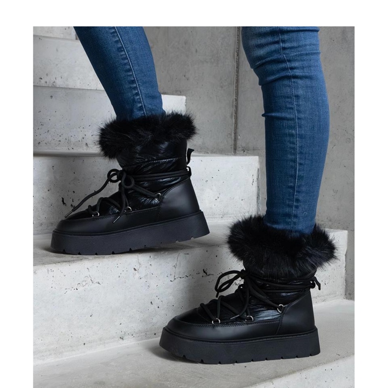 Botas de nieve aislantes negras con pelo Arilla - Solea negro 1