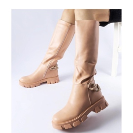 Botas planas rosas con cadena Armand - Solea 1