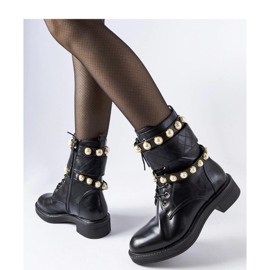 Botines aislantes negros con perlas normanda - Solea 1