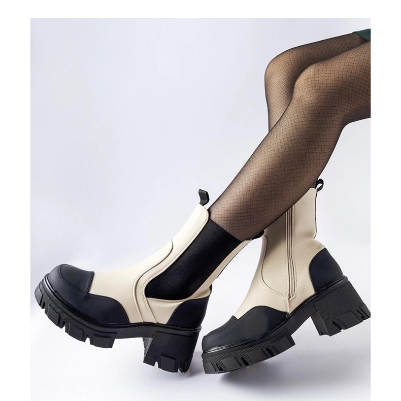 Botines slip-on masivos beige y negro de Mafalda - Solea 1