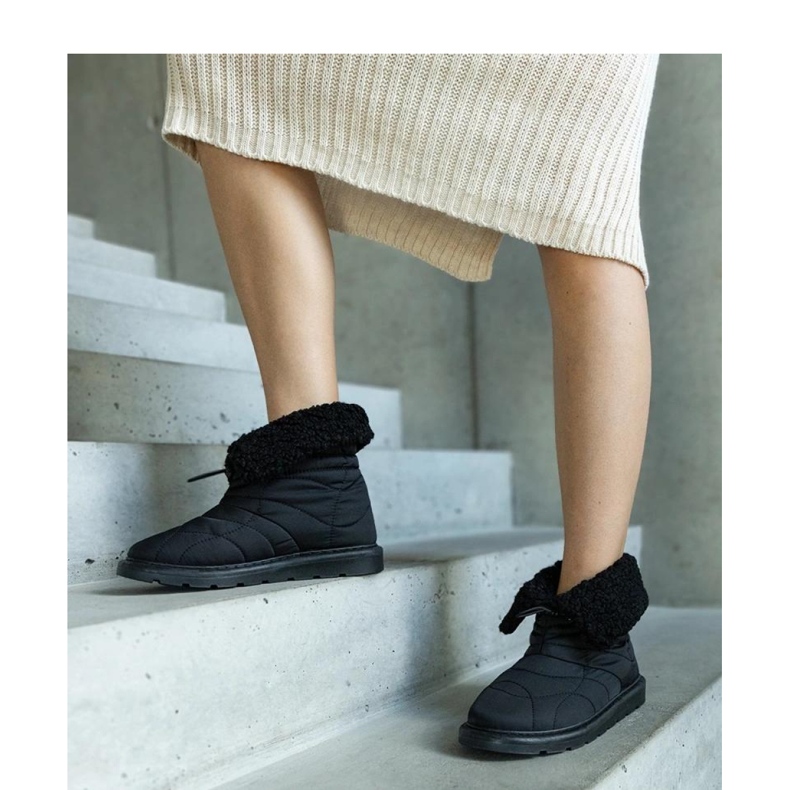 Botas de nieve aislantes negras con puño Caellita - Solea negro 1 Botas de nieve aislantes negras con puño Caellita - Solea negro 1