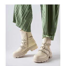 Botines beige decorados con perlas Callicratide - Solea 1 Botines beige decorados con perlas Callicratide - Solea 1