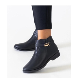 Botines negros con inserciones doradas en ecopiel Casetra - Solea 1