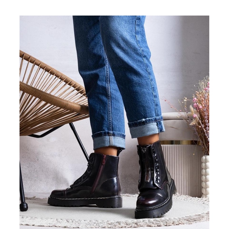 Botas de montaña con aislamiento burdeos rojo 1