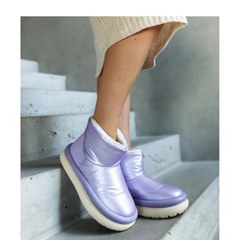 Botas de nieve con plataforma cálidas moradas violeta 2