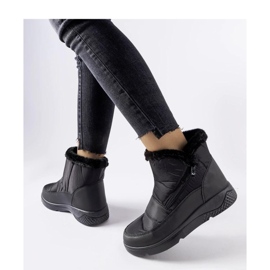 Botas de nieve negras con aislamiento y cremallera. negro 1