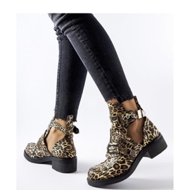 Botas con recortes de estampado de leopardo. negro 2