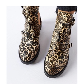 Botas con recortes de estampado de leopardo. negro 3