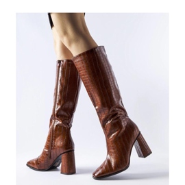 Botas de tacón alto marrones con aislamiento marrón 3