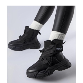 Botas de nieve negras con aislamiento y velcro. negro 2