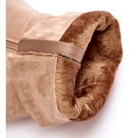 Evento Botas aislantes de mujer Beige Shavy con parte superior fruncida y tacón alto 1