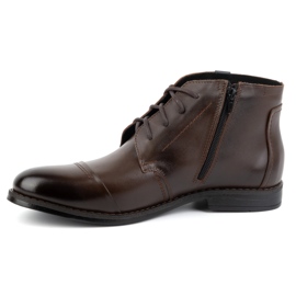 Olivier Zapatos de invierno para hombre, botines elegantes 282LU, marrón oscuro 1
