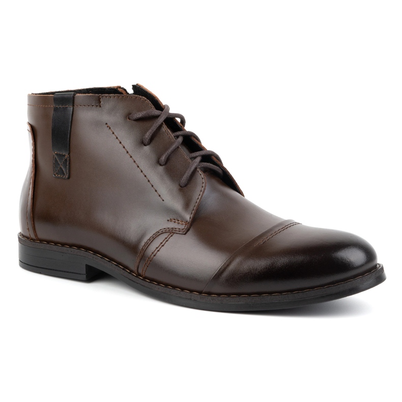Olivier Zapatos de invierno para hombre, botines elegantes 282LU, marrón oscuro 2