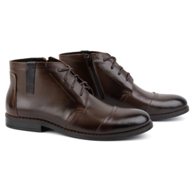 Olivier Zapatos de invierno para hombre, botines elegantes 282LU, marrón oscuro 3