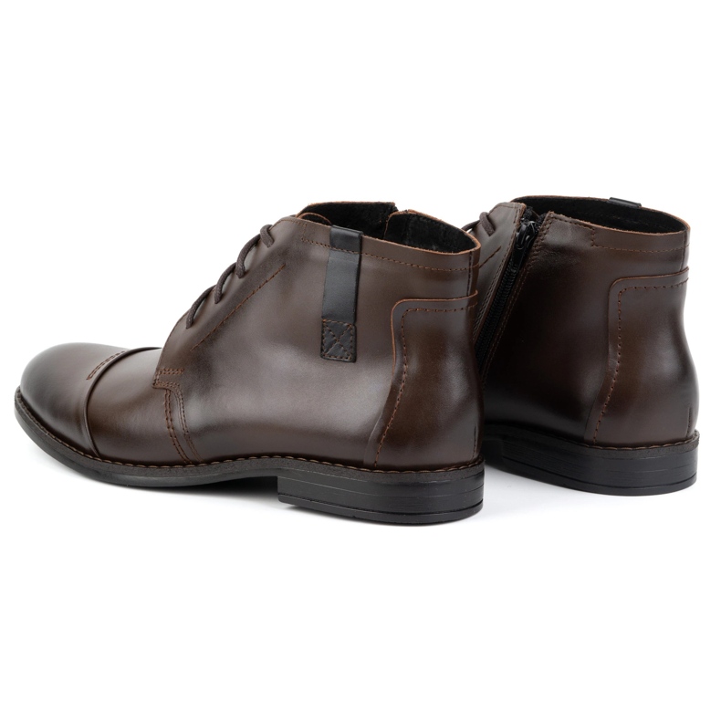 Olivier Zapatos de invierno para hombre, botines elegantes 282LU, marrón oscuro 6
