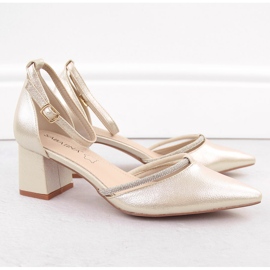 Sandalias de punta de mujer con circonitas Sabatina doradas dorado 2