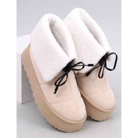Botas de nieve de piel de oveja beige 1