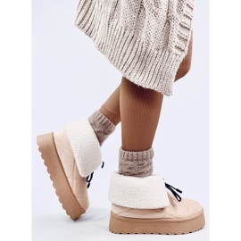 Botas de nieve de piel de oveja beige 3