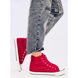 Zapatillas altas caladas rojas rojo 4