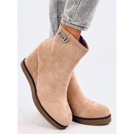 Botas cuña caqui beige 3