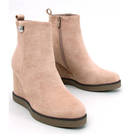 Botas cuña caqui beige 1