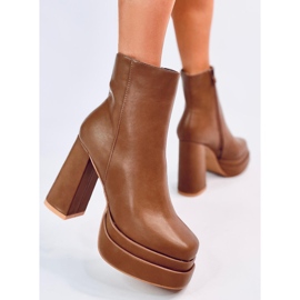 Botas cómodas con plataforma color caqui marrón 7