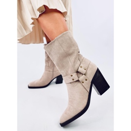 Botas cowboy ante beige 2