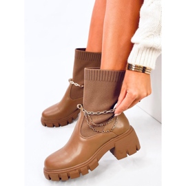 Botas calcetín caqui beige 4