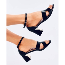 Sandalias negras de tacón negro 4