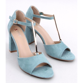 Seastar Sandalias de tacón azules con decoración dorada. 5