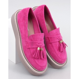Mocasines plataforma flecos Fucsia rosa 1