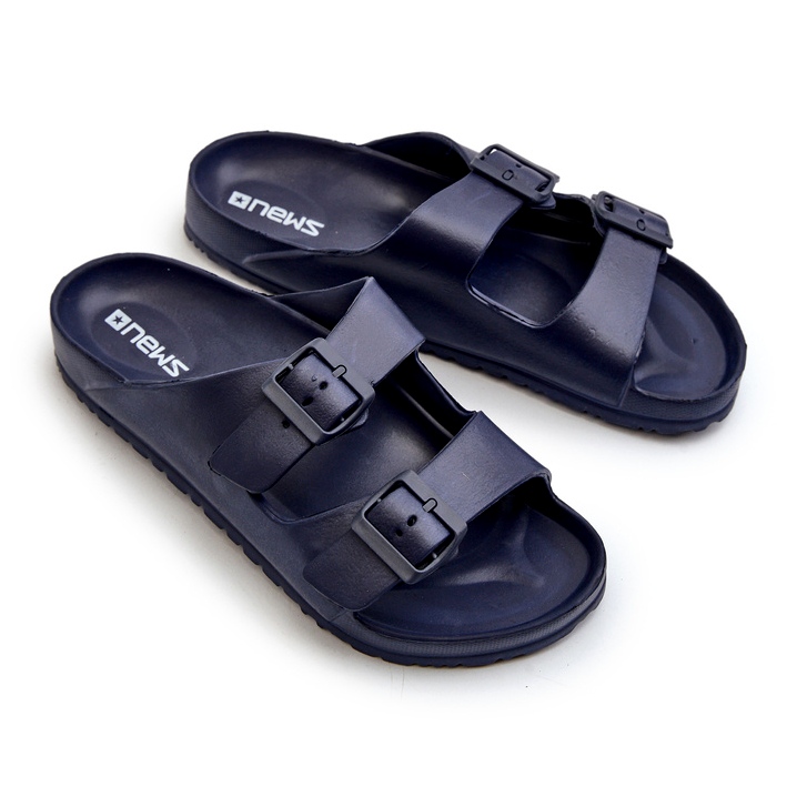 News Chanclas de hombre de espuma ligera con hebillas azul marino Avatara 3
