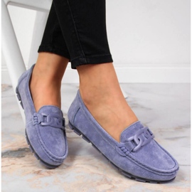 Mocasines mujer piel azul Filippo 3