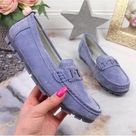 Mocasines mujer piel azul Filippo 5