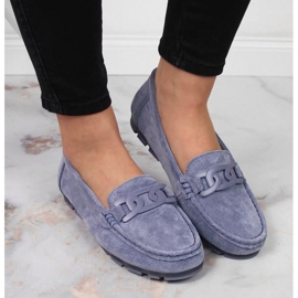Mocasines mujer piel azul Filippo 6