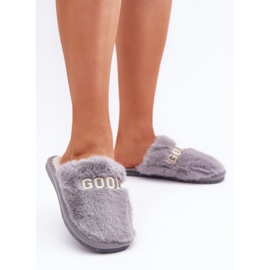 Zapatillas de mujer de pelo suave. gris 1