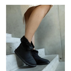 Botas de nieve negras con aislamiento y cuello. negro 1