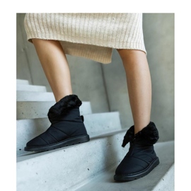 Botas de nieve negras con aislamiento y cuello. negro 2