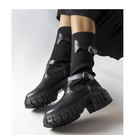 Botas elegantes negras con parte superior elástica. negro 1