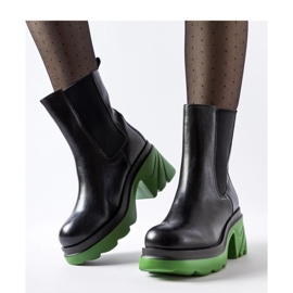 Botines aislantes negros con tacón verde Tirano - Solea 2