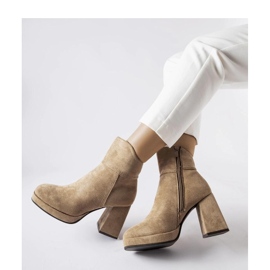 Botines grises con tacón macizo Itaf - Solea beige 2