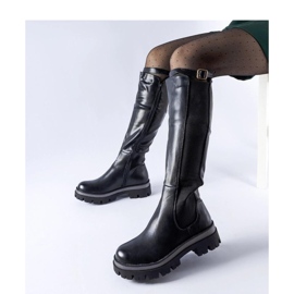 Botas enormes negras con cinturón decorativo de Stuart - Solea negro 1