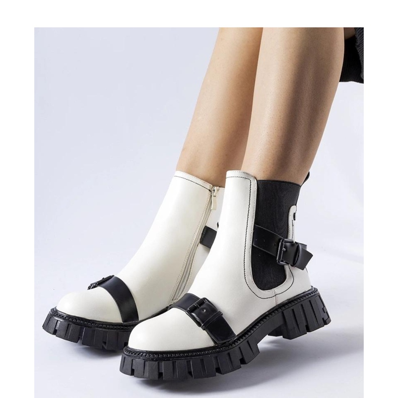 Botines blancos con suela maciza de Fontarine - Solea 1 Botines blancos con suela maciza de Fontarine - Solea 1