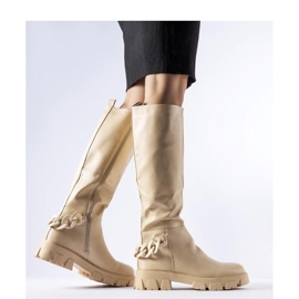 Botas planas beige con cadena Armand - Solea 1