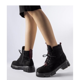 Botines negros decorados con ribete rojo Monrency - Solea 2